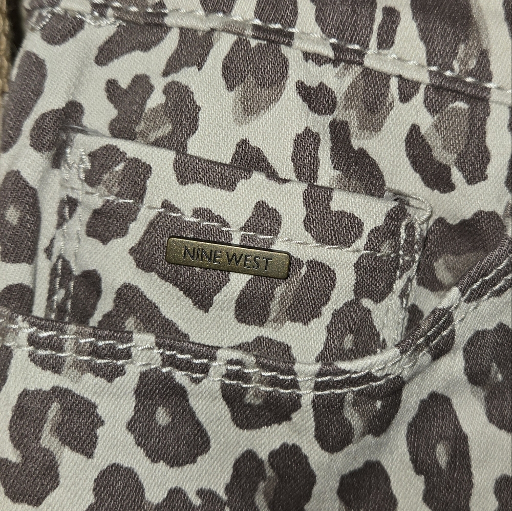 Women's Nine West Gramercy Skinny Ankle Animal Print Skinny Pants Size 8 - Picture 6 of 12